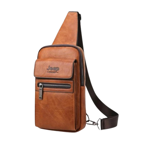 Bolsa de Couro Masculina Transversal Tiracolo