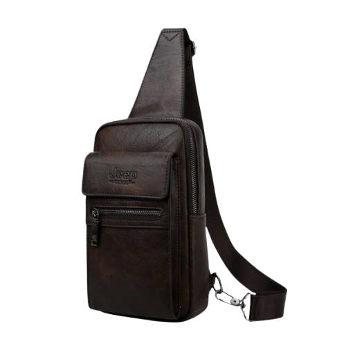 Bolsa de Couro Masculina Transversal Tiracolo